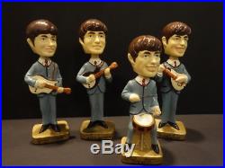 All Original The Beatles Bobbin Head Set Car Mascots Inc 1964 Japan Mint + Box