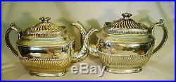 All Over Silver Lustre Tea & Coffee Set early 19th c Neo-Classical Shape