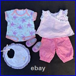 American Girl Bitty Baby Doll Crib Quilt Trunk Case Accessories 10+ outfits set