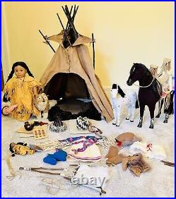 American Girl Doll Kaya Teepee Horse Colt Wolf Accessories Complete Set