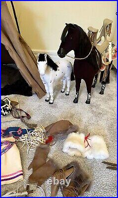 American Girl Doll Kaya Teepee Horse Colt Wolf Accessories Complete Set