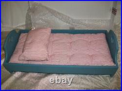 American Girl Pc Furniture-kirsten-blue Stencil Bed-3 Pc. Set- Nib Exc Cond