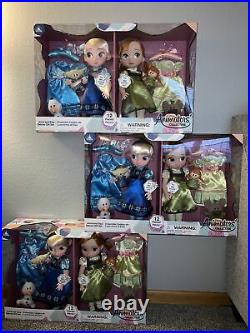 Anna and Elsa Singing Deluxe Set Disney Animators Collection Lot 3 Box Lot All 3
