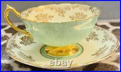 Antique Vintage Colorful Queen Mary Double Warrant Paragon Teacup And Saucer Set