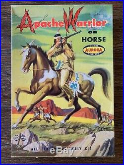 Aurora Model Set 1958 APACHE WARRIOR on Horse Indian ALL Original Complete