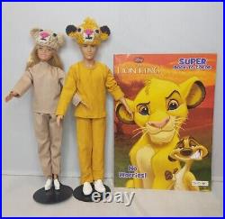 Barbie Ken Doll Halloween Costume OOAK + Disney Lion King coloring book set lot
