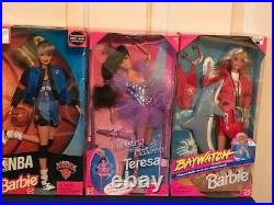 Barbie Lot/set Of 7- A Variety Of Dolls, Holiday, Nba, Baywatch, Etc. All New