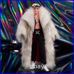 Barbie The Movie Ken Doll in Faux Fur Coat Black Fringe Vest HRF31 New In Box