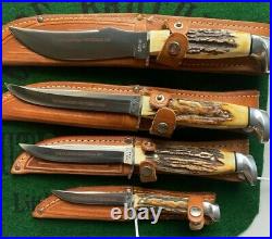 Case xx 1979 bradford centennial stag set all 4 fixed blades mint new in box wow