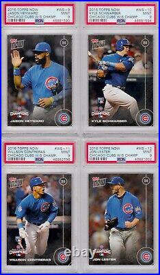 Chicago Cubs World Champions 2016 Topps Now 15 Card Complete Set All PSA 9