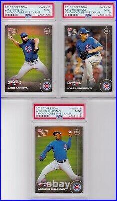 Chicago Cubs World Champions 2016 Topps Now 15 Card Complete Set All PSA 9