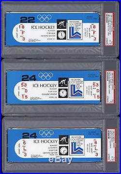 Complete Set of all 10 1980 USA Hockey Olympic Tickets All PSA Authenticated