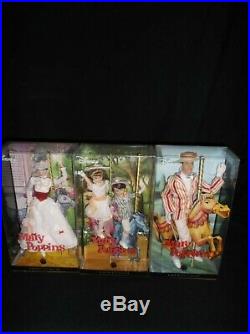 Disney Mary Poppins Barbie Collector Set All 4 Dolls Bert Jane Michael New Nrfb