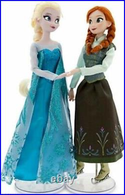 Disney Store Frozen Elsa And Anna Ice Skating Doll Set Sisters Holiday Giftset