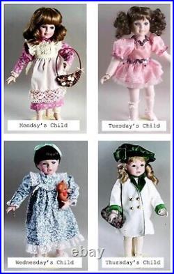 Gorham Dolls Seven Days of the Week Complete Set 7 Collection Brand New Boxed