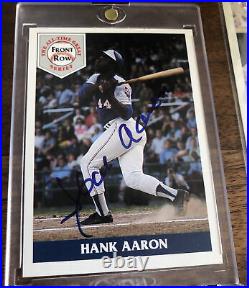 HANK AARON 1992 Front Row All-Time Great AUTO Autograph Set #1-5 / COA /5000