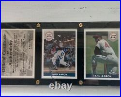 HANK AARON 1992 Front Row All-Time Great set Autograph Signed Baseball Card #1