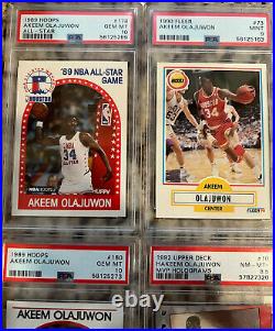 Hakeem Olajuwon lot of (8)Graded PSA 1989 Hoops & All Star PSA 10 Low Pop Cards
