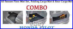Honda PILOT All Season Floor Mat Set, Cargo Mat & Cargo Net COMBO! 2016- 2018