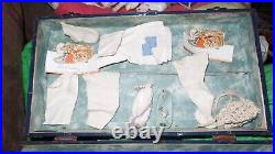 Important Rare Estate Dolls & Clothes Antique Infant Lot Shoe Dress Hat Dog Set