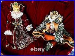 Katherine's Collection cat dolls WAYNE KLESKI Prince and Princess set 26 x 13