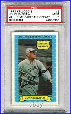 Kellog's 1972 All Time Baseball Greats Complete Set All 15 Cards Psa 9 Mint