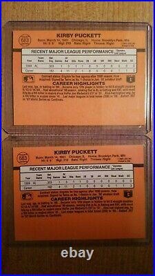 Kirby Puckett 1990 Donruss 4 CARD ERROR SET #683 Minnesota Twins AL All Star