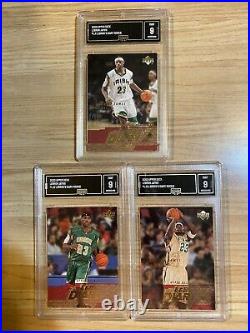 Lebron James 2003-04 Upper Deck Diary Complete 15 card set ALL GRADED MINT 9