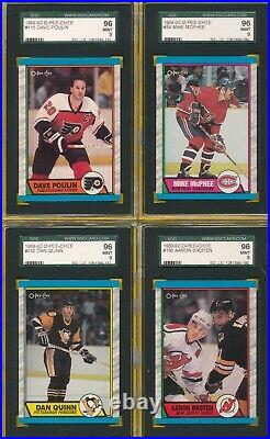 Lot 68 All Sgc 9 Mint! 1989-90 Opc NHL Hockey High Grade Partial Set Tphlc-abc