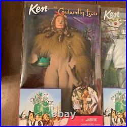 Lot of 7 Wizard of Oz Barbie Ken Munchkin Doll Set 1999 NEW NIB Vintage