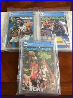 Michael Jordan First 3 Sports Illustrated NL Set All CGC Graded 1983 84 7.0 6.5