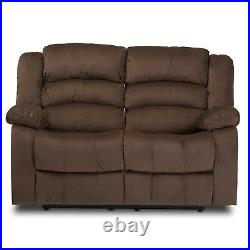 Microsuede Reclining Sofa, Loveseat, Chair or Full Set of All 3 in Taupe (Brown)
