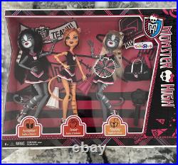Monster High Fear leading Doll Set Toralei Werecat SISTERS Purrsephone Meowlody