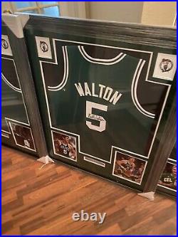 NBA Boston Celtics members framed jersey set all COA Bird, Walton, Maxwell ETC