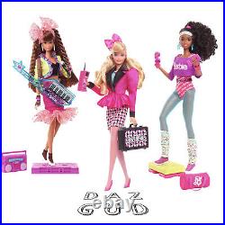 NEW Barbie Rewind 2021 Mattel 80s Edition Retro Pop Culture Complete Set of 3