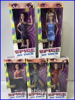 NISB Vintage 1998 Galoob Spice Girls On Tour Complete Set Of 5 Dolls Brand New