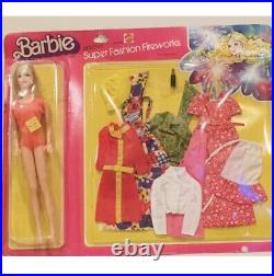 NRFP Vintage 1976 Mattel Barbie Super Fashion Fireworks Doll Set 9805 RARE HTF