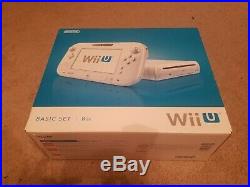 Nintendo Wii U Basic Set 8GB White With Original Box, Manual, All Cables