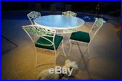 O. W. LEE Normandy Rose Patio Table and chairs 5 Piece Set Vintage MCM Amazing