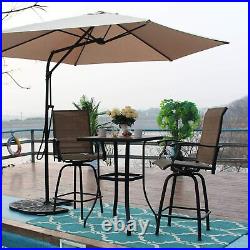 Patio Swivel Chairs Set of 2 All Weather Furniture Set Dining Bar Height Chairs
