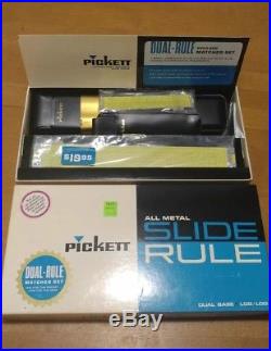 Pickett All Metal Slide Rule Set N803 N600 Dual Rule Bundled Original Package