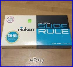 Pickett All Metal Slide Rule Set N803 N600 Dual Rule Bundled Original Package