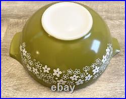 Pyrex Crazy Daisy Spring Blossom Cinderella Nesting Bowls Green White Set of 4
