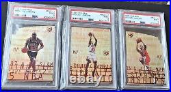 RARE Michael Jordan = (ALL PSA-9!) 1997-98 UD3/MJ3, 3-Card SP Die-Cut Set