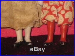 Rare Set Of 6 Factory Original 2 3/4 Antique German Hertwig All Bisque Dolls