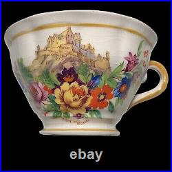 Rare Vintage Swinnertons Scottish Castles Floral Cup & Saucer Breakfast Set Ex