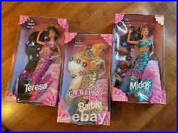 SET OF 3 Jewel Hair Mermaid Barbie, Midge, &Teresa Dolls, 1995 Mattel, ALL NEW NRFB