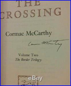 SIGNED Cormac McCarthy Border Trilogy The Crossing Hardcover Book Set All Plain