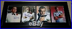 Sean Connery Custom Framed 007 Set of 4 Autographed 11x14 All PSA/DNA