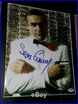 Sean Connery Custom Framed 007 Set of 4 Autographed 11x14 All PSA/DNA